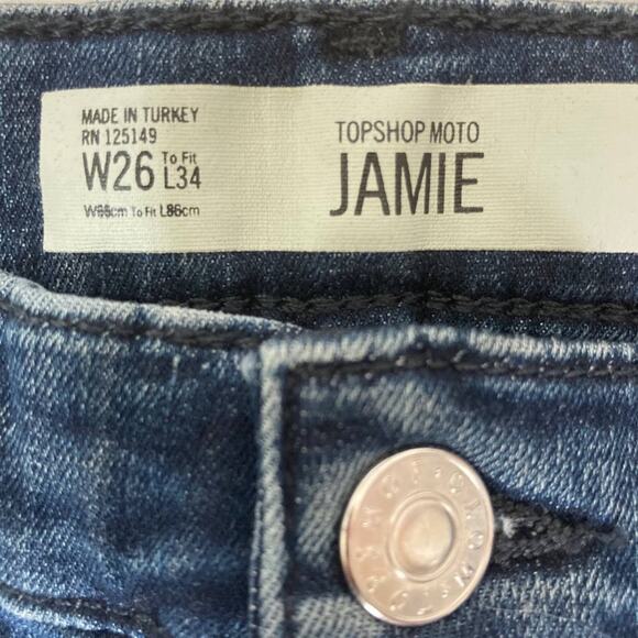 Topshop Moto Jamie skinny jeans, mid rise ankle length ladies size 26 denim pant - Picture 7 of 9